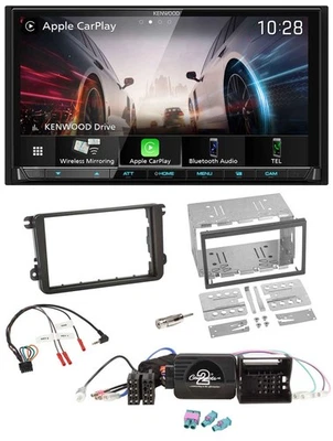 Kenwood Lenkrad 2DIN USB DAB Bluetooth Autoradio für VW Passat Polo Scirocco Sha - Bild 1 von 4