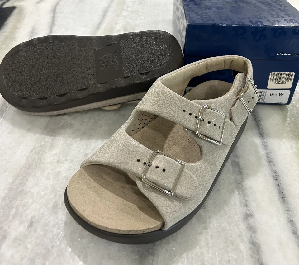 SAS Relaxed Sandal Web Linen 11 Medium Women's Shoes