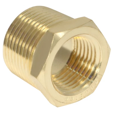 10 Pcs XFITTING 3/4" Male x 1/2" Female NPT Hex Reducer Bushing, Lead Free Brass - Image 1 of 4