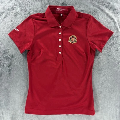 Nike Golf Dri-Fit Polo Shirt Womens Small Red Atlanta Athletic Club Amex EUC - Image 1 of 4