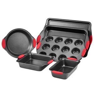 Baking Pan Set 6-Piece Nonstick Carbon Steel Bakeware Set with Silicone Handle - Picture 1 of 2