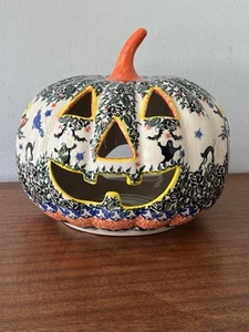 "Cerámica polaca Jack O Lantern vintage única Kalich firmada 11"" x 10""" - Imagen 1 de 11