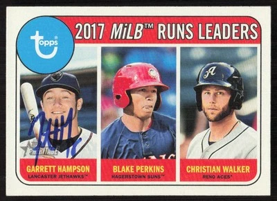 2018 Topps Heritage Minor League Garrett Hampson Auto #193 Perkins/Walker Card - Image 1 of 2