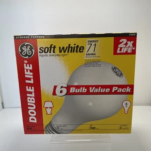 GE Double Life Soft White 1010 Lumen 6-pack Bulbs Incandescent A19 - Picture 1 of 3