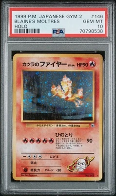 1999 Pokemon Japanese Gym 2 Challenge #146 Blaine's Moltres Holo PSA 10 - Image 1 of 2