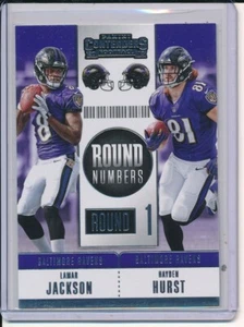 2018 Panini Contenders Round Numbers #RNA-JH Hayden Hurst Lamar Jackson Ravens - Picture 1 of 1