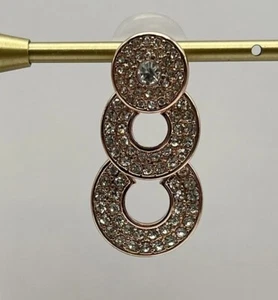 Made with Swarovski® Elements Rose Gold Crystals dangle earrings - Picture 1 of 7