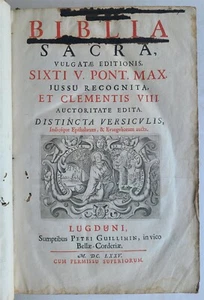 1675 BIBLE in LATIN ANTIQUE FOLIO printed in Lyon France - Picture 1 of 18
