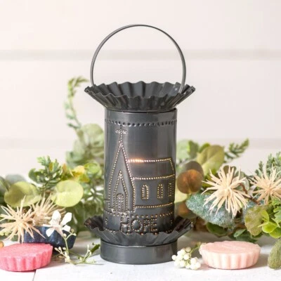 Primitive Country Farmhouse FAITH HOPE LOVE Punched Tin Wax Tart Warmer - Image 1 of 2