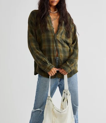 Camisa a Cuadros Grande Nueva con Etiquetas CP Shades X Free People $198; XS Foto 1 de 4