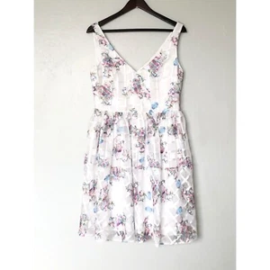 Maeve Ivory Floral Peony Garden Fit and Flare Sleeveless Dress Size 12 ($228) - Picture 1 of 6