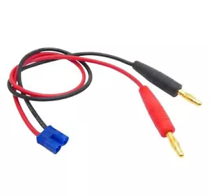 SpeedTek RC Heavy Duty EC2 Charge Lead (Male EC2 To 4mm Banana Plugs) - Picture 1 of 1