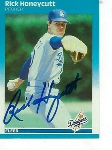 RICK HONEYCUTT FIRMADO 1987 FLEER #442 - LOS ANGELES DODGERS - Imagen 1 de 1