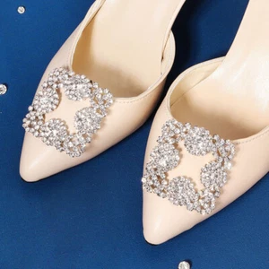 Pince à chaussures de mariée femme mariée boucle carrée accessoire strass - Photo 1/12