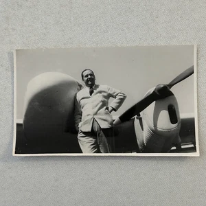 Man with Vintage Airplane Aircraft Plane Photo Photograph - Picture 1 of 4