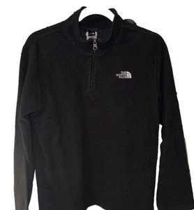 The North face 1/4 Zip Fleece Black Pullover Long Sleeve Boys Kids Size XL - Picture 1 of 5