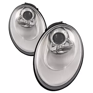 PERDE Chrome Projector Headlight Set Fits 06-10 Volkswagen Beetle Halogen Models - Picture 1 of 4