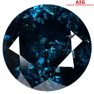 1.01 ct AIG CERTIFIED SIGNIFICANT ROUND (6 X 6 MM) GENUINE VIVID BLUE DIAMOND - Picture 1 of 4