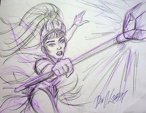 Tenko and the Guardians of the Magic SIGNED DAN KUBAT Hand Drawn Character Art - Picture 1 of 2