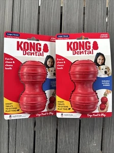 Juguete dental KONG para perros grande - Limpiador de dientes y encías de goma duradero (paquete de 2) - Imagen 1 de 3