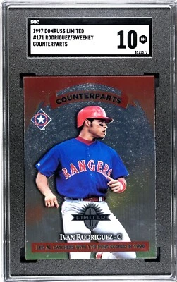 1997 Donruss Limited No171 Ivan Rodriguez Sweeney Counterparts SGC 10 КАК НОВЫЕ - Изображение 1 из 2