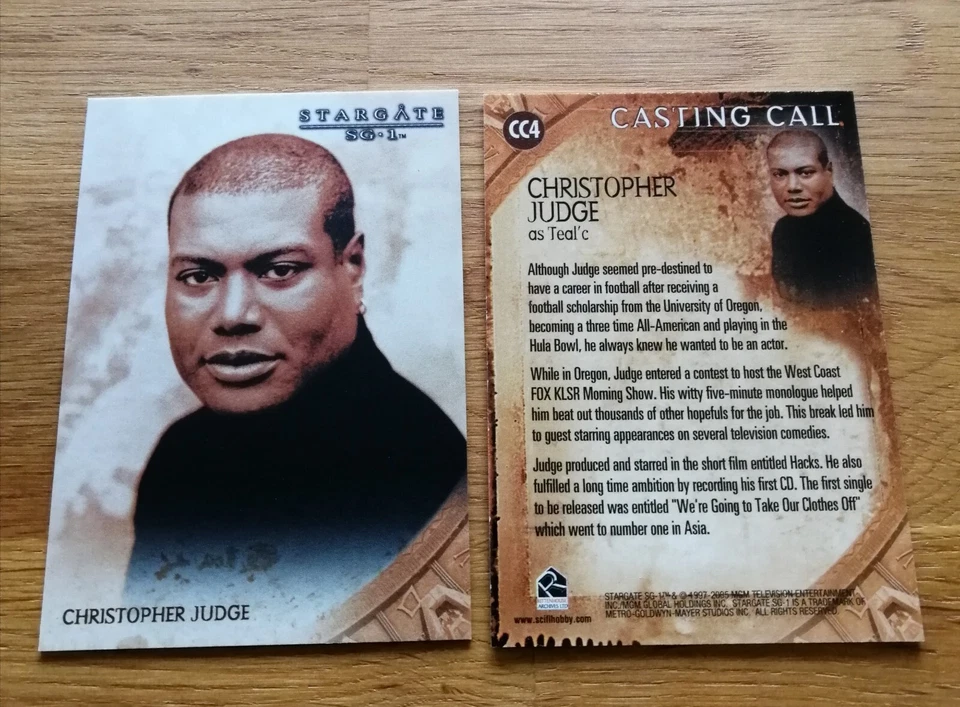Stargate Season 7 Casting Call Insert Trading Card CC4 Christopher Judge - Bild 1 von 1
