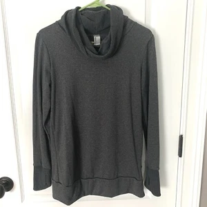Mondetta Performance Wasserfallausschnitt Langarm Activewear Oberteil M grau Pullover Shirt - Bild 1 von 8