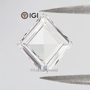 0,85 ct IGI zertifizierter Drachen Stufenschliff weiß - E Farbe VS1 Reinheit Labor Diamant - Bild 1 von 10