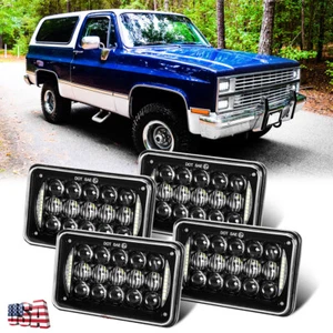 For Chevrolet K5 Blazer K10 K20 C10 4PC 4x6" inch LED Headlights HI/LO DRL H4651 - Picture 1 of 12