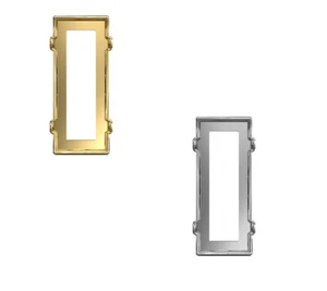 Ajuste Superior PRIMERO enchapado en oro se adapta a 4925 cristales Kaputt Baguette 23 mm - Imagen 1 de 3