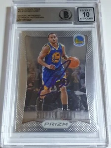 2012 Panini Prizm Stephen Curry Blue Ink On Card Autograph - BGS 10 Auto - Picture 1 of 3