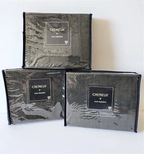 Falda de Cama Cremieux Vintage Negra Denim DOBLE A Medida Polvo Volantes 39 x 75 + 16 NUEVA - Imagen 1 de 7