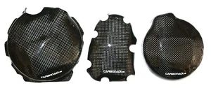 YAMAHA FZ6 FAZER 04-09 3x CARBON KUPPLUNGSDECKEL LIMADECKEL CARBON CARBONE - Picture 1 of 2