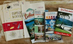 Vintage travel booklets cruise menus brochures passenger list SS Nassau 1955 - Picture 1 of 9