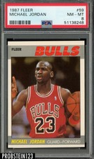 1987 Fleer Basketball #59 Michael Jordan Chicago Bulls HOF PSA 8 NM-MT