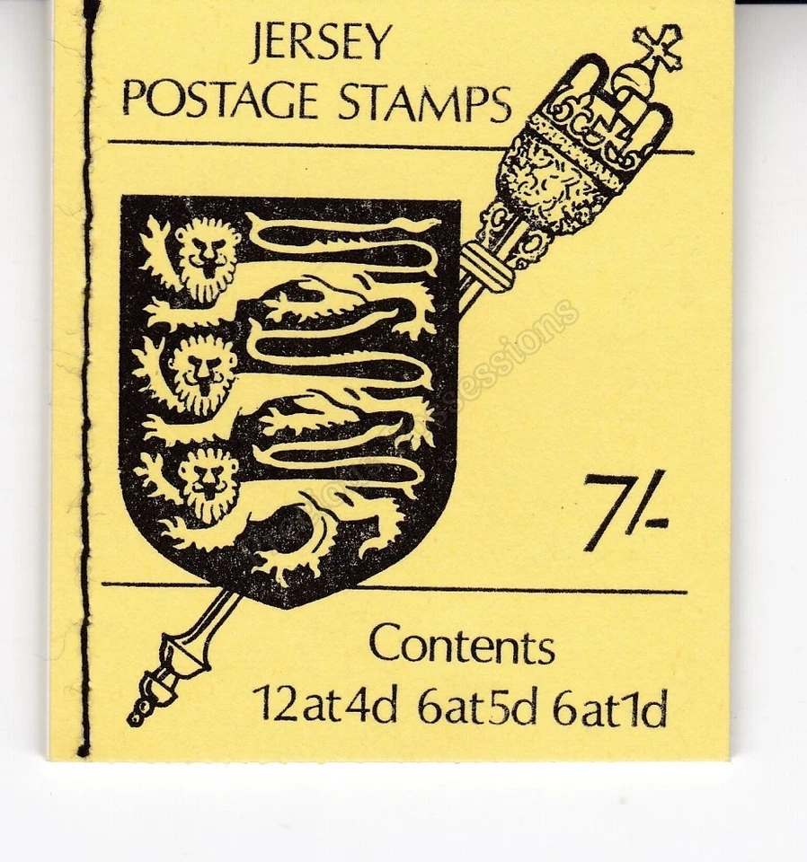 JERSEY SG SB2A POSTAGE STAMP BOOKLET 1969 ARMS & STAFF THIN PANES - Image 1 of 1