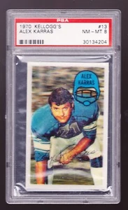 Kellogg's #13 Alex Karras Detroit Lions 1970 PSA 8 - Imagen 1 de 3
