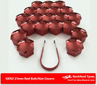 Red Wheel Bolt Nut Covers Gen2 21Mm For Toyota Celica Gt-4 [Mk6] 94-99