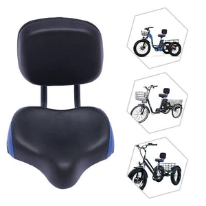 Universal Bicycle Seat Large Comfort Wide Saddle Seat With Back Rest Cushion NEW - Picture 1 of 22