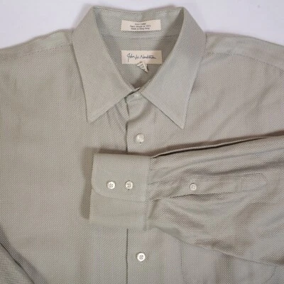 Camisa Nordstrom Para Hombres Manga Larga Cuello Extendido Abotonada Talla 16.5-34 Verde* Foto 1 de 4