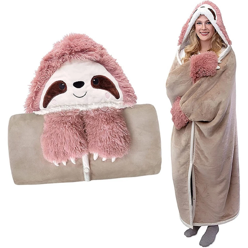 Rosa Faultier Geschenk für Frauen Tragbare Decke Sofadecke Sloth Kuscheldecke... - Bild 1 von 4