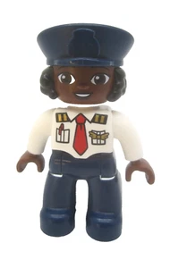 Lego Duplo - Black African American Police Officer Cop Figure Minifigure - Picture 1 of 5