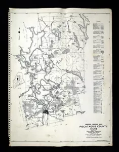 1946 Maine Map Piscataquis County Moosehead Lake Greenville Mt Katahdin Baxter - Picture 1 of 11