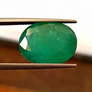 Zambian Emerald 10.70 Carat 12X16 mm Oval Cut Faceted Natural Untreated Gemstone - Picture 1 of 12