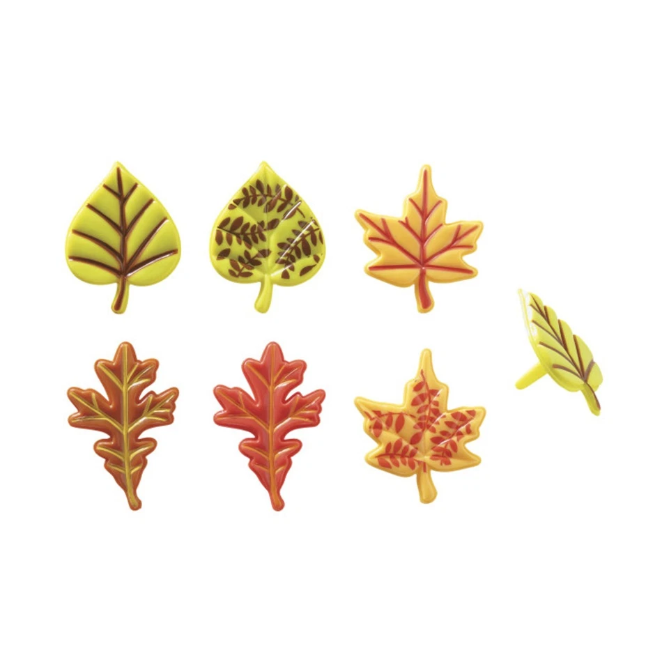 144 Pcs Thanksgiving/Fall Leaf Cupcakes Pick by DecoPac