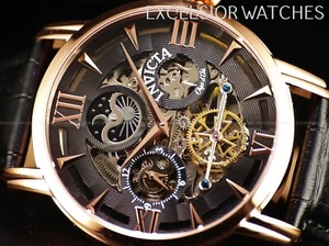New Invicta 47mm Objet d Art Mens Moonphase Automatic Skeleton Dial Rose Watch - Picture 1 of 9