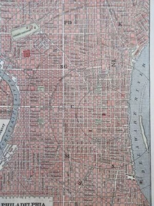 Philadelphia Pennsylvania City Plan 1853 detailed hand color miniature map - Picture 1 of 4