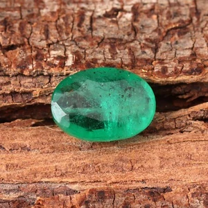 Pietra preziosa sfaccettata sfaccettata smeraldo naturale certificato Zambia taglio ovale 1,01 ct 8x6 mm - Foto 1 di 3