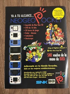 SNK Neo Geo Pocket Vintage Spanish Video Game Magazine Print Ad Handheld Console - Picture 1 of 2