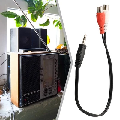 For iPad Audio cable Gold 1/8 Stereo Female For iPhone Jack To 2 Male Practical - Image 1 of 4